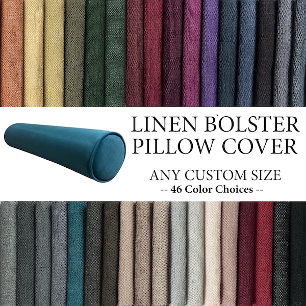 Linen Bolster Pillow Case, Linen Headboard Cushion Cover, Bolster Body Pillows, Round Bolster Pillow, Oversized Decor Pillows, Long Cushions
