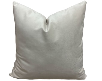 Plush Off White Velvet Pillow Cover, Solid Decorative Pillows for Livingroom Couch, Off White Throw Pillow Cover, Velvet Euro Sham Covers