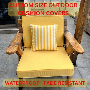 Waterproof Cushion Cover, Outdoor Patio Cushion, Garden Patio Cushion Covers, Custom Size Bench Cushion Cover, Seat and Back Cushion Cover