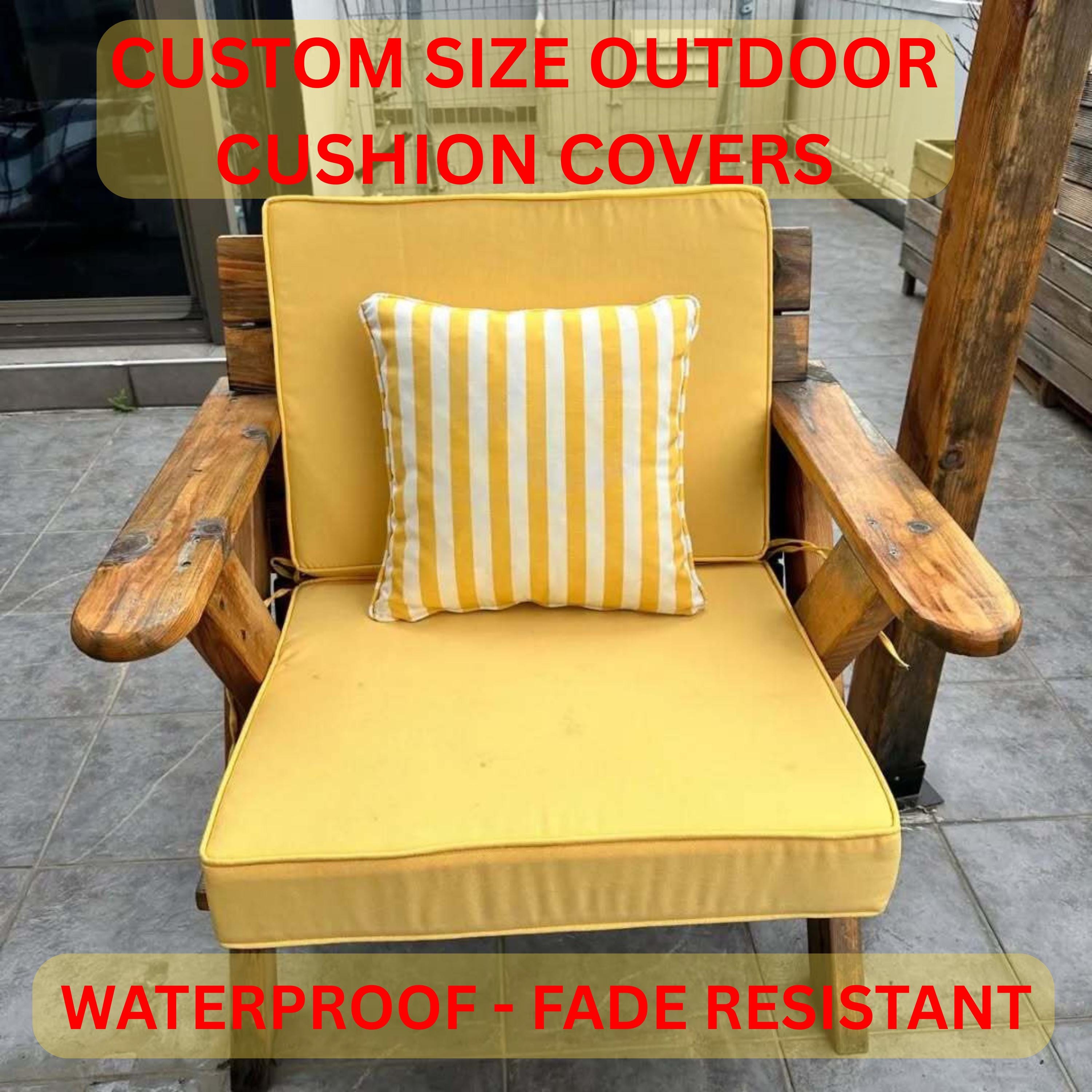Waterproof Cushion Cover, Outdoor Patio Cushion, Garden Patio Cushion Covers, Custom Size Bench Cushion Cover, Seat and Back Cushion Cover