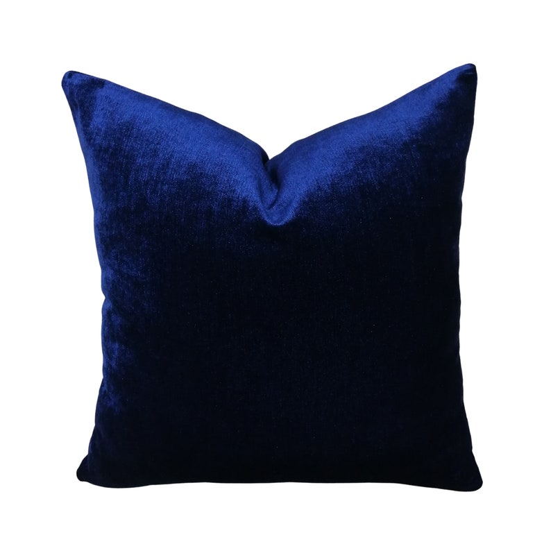 Navy Blue Chenille Pillow Cover Iridescent Pillow Luxury Etsy