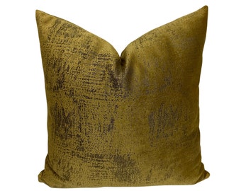 Yellow Velvet Pillow Case, Printed Soft Pillow Cover, Gold Couch Throw Pillow Cover, Gold Living Room Cushion, Decor Euro Sham Covers