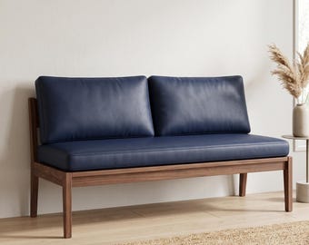Custom Faux Leather Bench Cushion Cover, Water Resistant Outdoor RV Seat