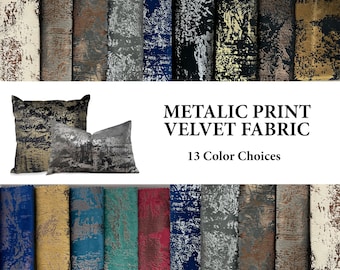 Velvet Fabric By the Yard, Metalic Print Upholstery Fabric, Furniture Fabric Meter, Bright Designer Fabric, Luxury Decorative Curtain Fabric