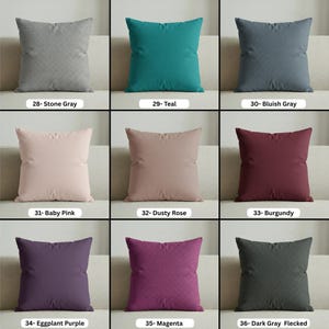 Linen Throw Pillow Cover with Piping – 46 Colors Available image 14