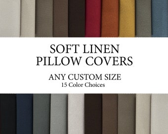 Soft Linen Pillow Cover, Thin Linen Throw Pillows for Bed, Solid Livingroom Linen Cushion Case, Soft Lumbar Pillow Cover, All Sizes