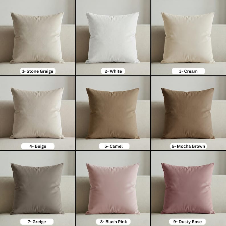 Velvet Pillow Cover – Soft Velvet, 37 Colors & Custom Sizes image 7