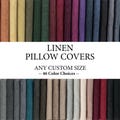 Any Size Linen Throw Pillow Covers, Decorative Pillows for Livingroom Couch, Euro Sham Covers, Solid Linen Cushion Case, Linen Lumbar Pillow