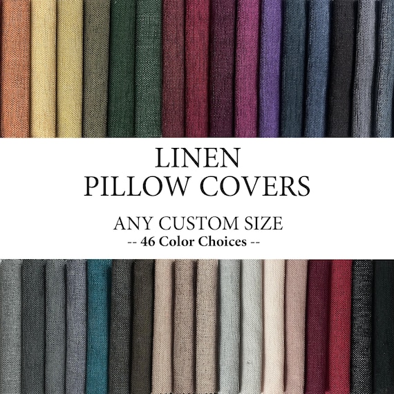 Any Size Linen Throw Pillow Covers, Decorative Pillows for Livingroom Couch, Euro Sham Covers, Solid Linen Cushion Case, Linen Lumbar Pillow
