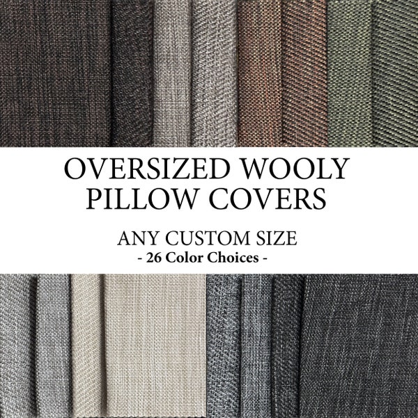 Oversized Wooly Lumbar Pillow Cover, Wooly Linen Body Pillow, Custom Body Pillow Case, Headboard Pillow, Long Neck Pillow, Large Cushion