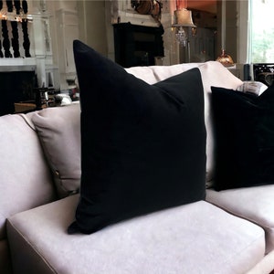 Black Velvet Throw Pillows for Couch and Sofa Decorative Soft - Etsy