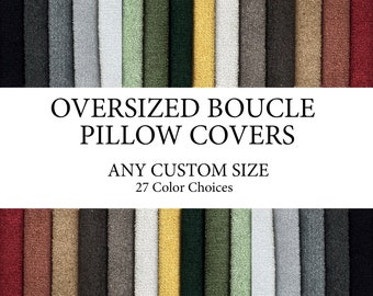 Oversized Light Boucle Lumbar Pillow Cover, Custom Size Pillow, Custom Body Pillow Case, Headboard Pillow, Large  Pillows, Long Neck Cushion