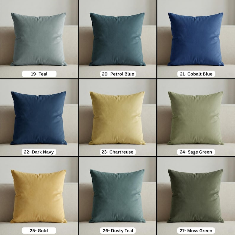 Velvet Pillow Cover – Soft Velvet, 37 Colors & Custom Sizes image 9