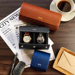 Personalized Watch Case, Leather Watch Box, The Perfect Gift for Him, Customize Your Watch Holder with Initials or Name