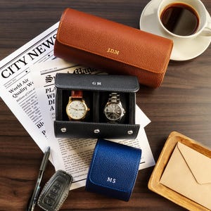 Personalized Watch Case, Leather Watch Box, The Perfect Gift for Him, Customize Your Watch Holder with Initials or Name