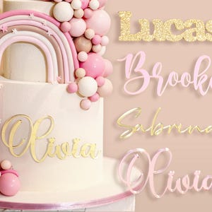 Name Cake Charm Topper, Custom Acrylic Cake Topper, Birthday Cake Decor Personalized with Your Name