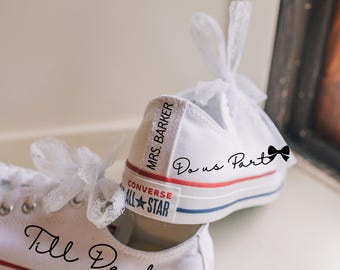 Custom Wedding Shoe Decal, Iron On Converse Stickers