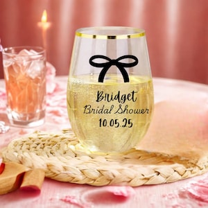 Unbreakable Stemless Wine Glasses, Plastic Wine Glasses, Bridal Shower, Birthday, Personalized Wine Glasses