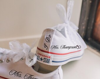 Custom Wedding Shoe Decal, Personalized Iron On Transfers