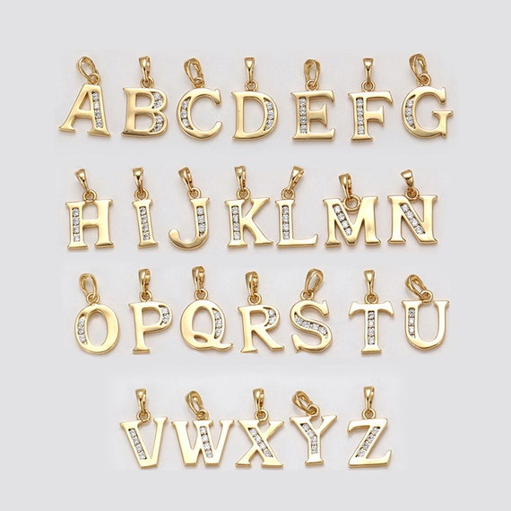 Alphabet Charms, CZ Initial Charms, Square Letter Charms for Jewelry  Making, Small Letter Pendants, 18K Gold Plated, Nickel Free (P011G)