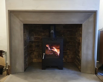 Polished Concrete Fireplace Surround