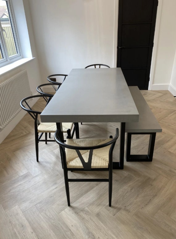Polished Concrete Dining Table - Etsy UK