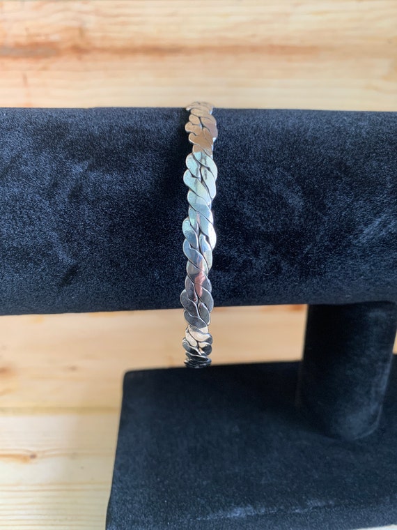 Bangle Solid Silver Vintage 925 Handmade Boho Chi… - image 8