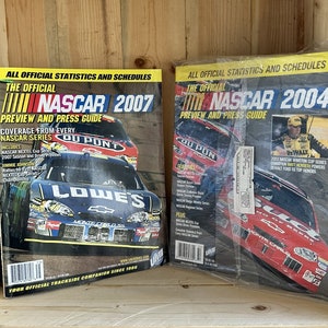 2007 - 2004 Set of Official NASCAR Preview and Press Guide Program Magazine Stats Schedule