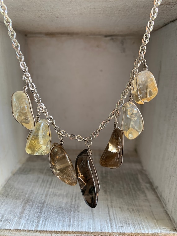Smoky quartz deals statement necklace