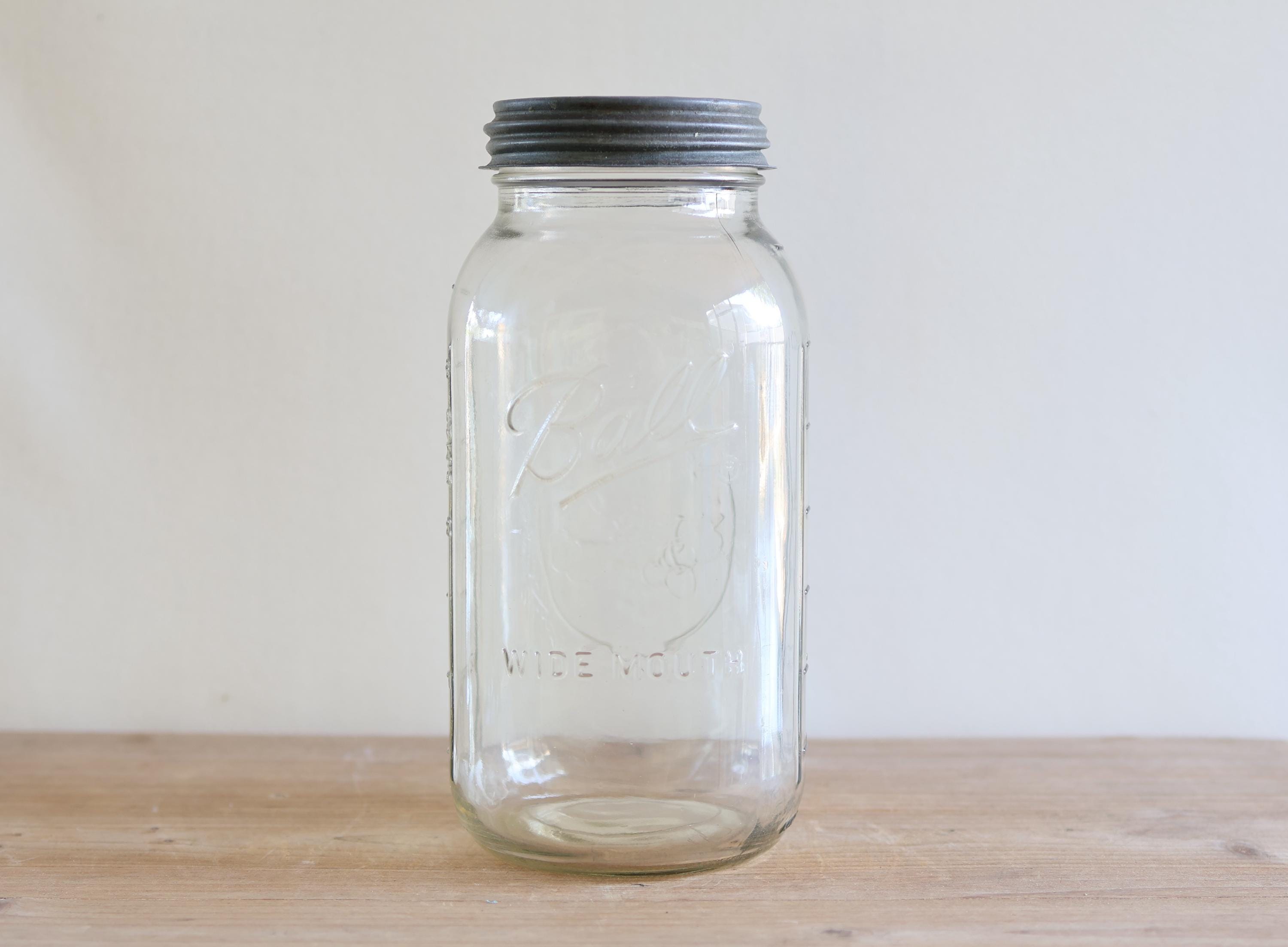 Vintage Ball Wide Mouth Mason Canning Jar With Original Zinc Lid