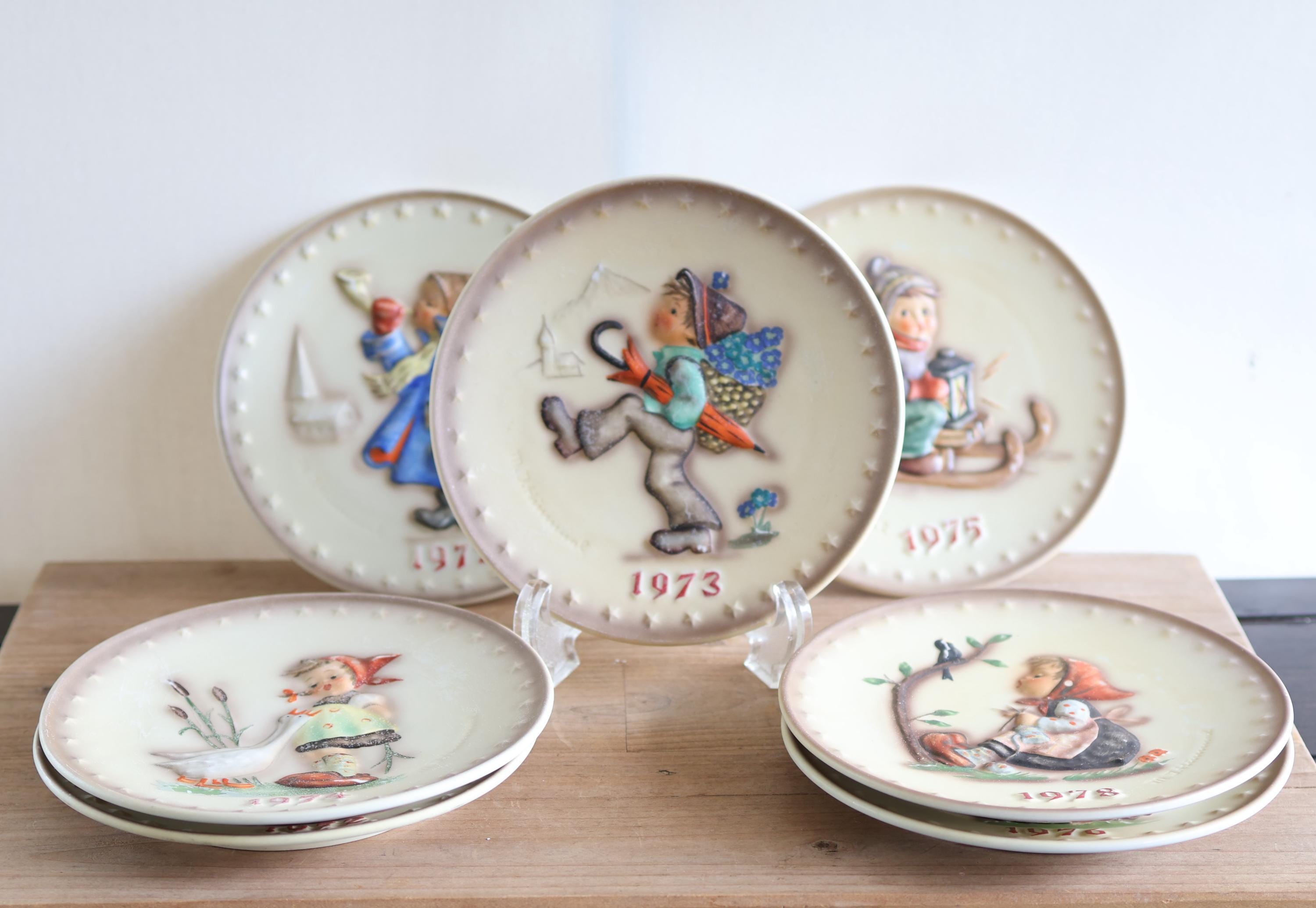 M.J. Hummel Goebel Collectible Plates/ Vintage Annual Plate / In Bas-Relief / West Germany / Decorative German Plates / Hand Painted