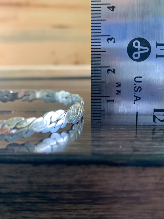 Bangle Solid Silver Vintage 925 Handmade Boho Chi… - image 6