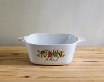 Spice of Life &quot;Le Persil&quot; Corning Ware Small Casserole 1970&#39;s Rare Stamped Vintage