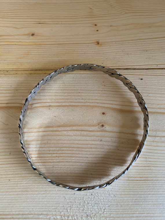 Bangle Solid Silver Vintage 925 Handmade Boho Chi… - image 3