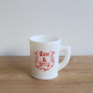 Vintage Christmas McKee Tom & Jerry Milk Glass Mug / Vintage Punch Mug / 1950&#39;s Cups