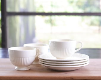 食器  EDME Queen's Ware Collection Wedgwood Edme Queen's Ware Cup Saucer Plate Trio - Etsy