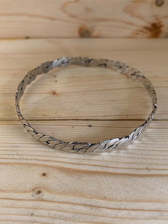 Bangle Solid Silver Vintage 925 Handmade Boho Chi… - image 7
