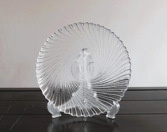 Vintage Arcoroc Seabreeze Swirled Clear Glass Dinner Plates / 10&quot; Plates / SOLD INDIVIDUALLY