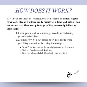 May include: How to access your digital download after purchasing from Etsy.  Instructions include checking your email for a download link or accessing your file directly from your Etsy account.