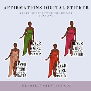 African American Women Digital Stickers | Goodnotes Stickers | Cricut Print and Cut Stickers