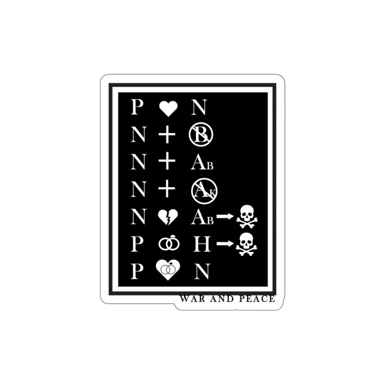 War and Peace Love Equation Sticker image 5