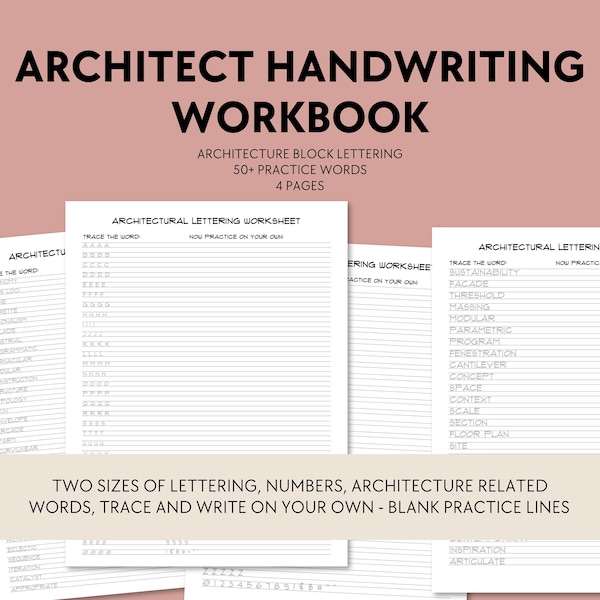 Architectural Handwriting Worksheets | 4 Pages | Learn it Yourself | Printable