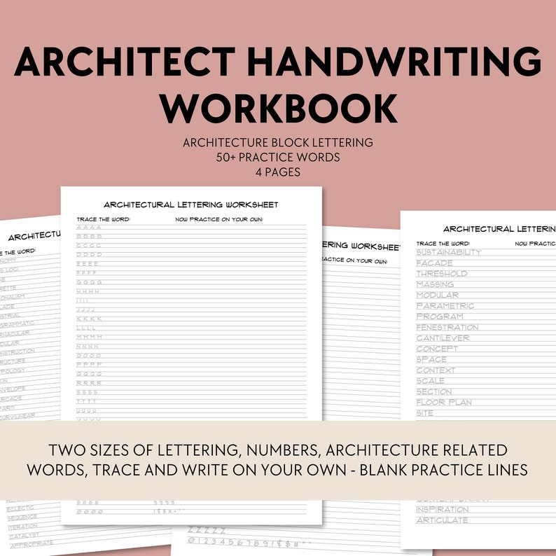 Architectural Handwriting Worksheets 4 Pages Learn It Yourself ...