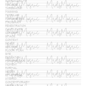 Page 4 of the Architectural Lettering Worksheet
