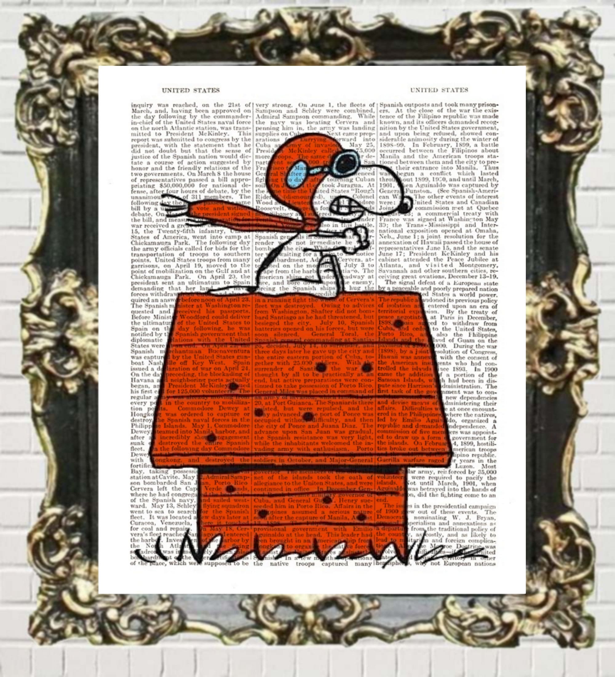 Snoopy Red Baron Dog Picture Doghouse Charlie Brown Dictionary -