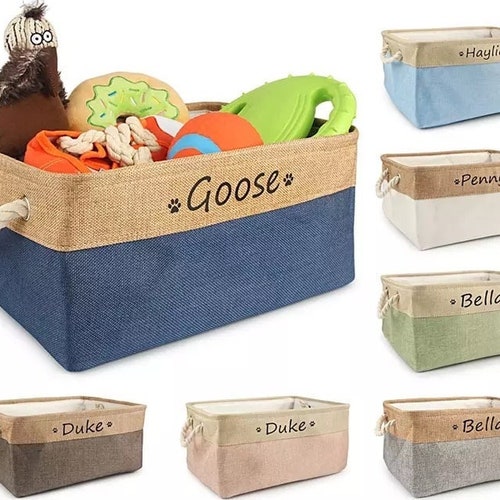 Personalized Dog Toy Box Toy Basket Pet Storage Custom Etsy