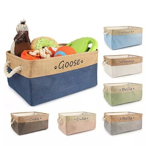 Personalized Foldable Pet Toy Basket | Personalized Storage Basket