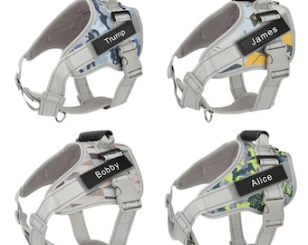 Personalized Reflective Stitch Harness  | Custom Name Phone Number Dog Chest Strap Harness
