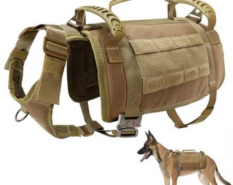 Personalized Tactical Dog Vest | Custom Name Number Patch Heavy Duty Harness
