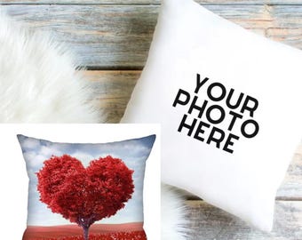 Personalized Photo/Design Square Pillow Cover | Custom Double-side Print Pillow Cover | Peachskin Flax Linen Soft Pillow Cover